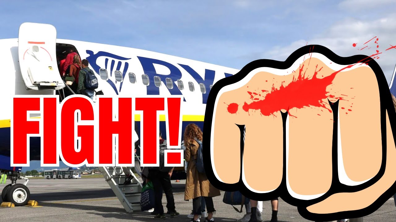 Борьба на рейсе Ryanair на Тенерифе!