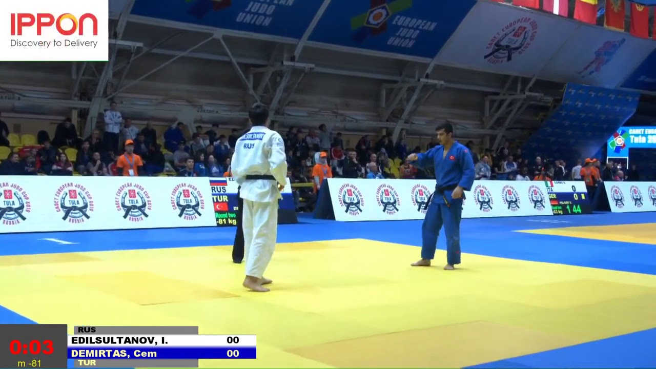 81 kg Edilsultanov I Demirtas C 31 03 2019 T1 Кубок Европы по дзюдо среди юношей и девушек до 18 ле