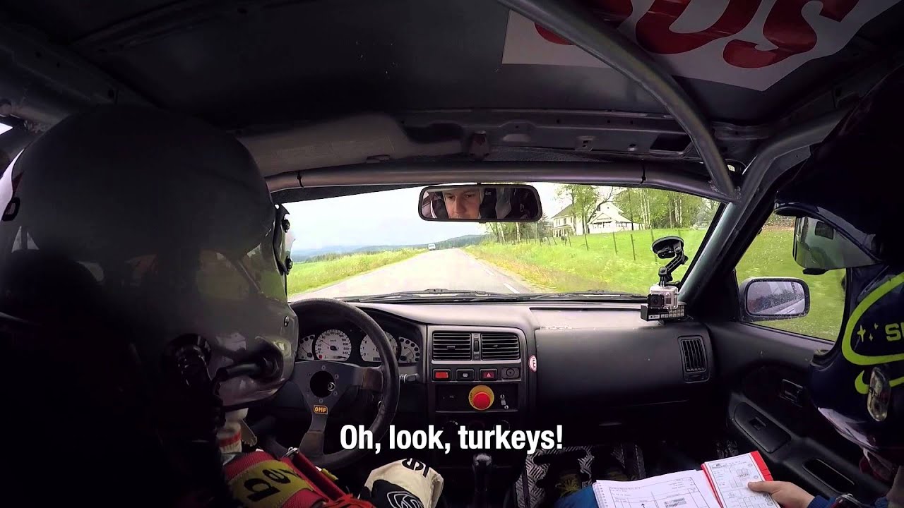 Two crazy guys in their rally car, 