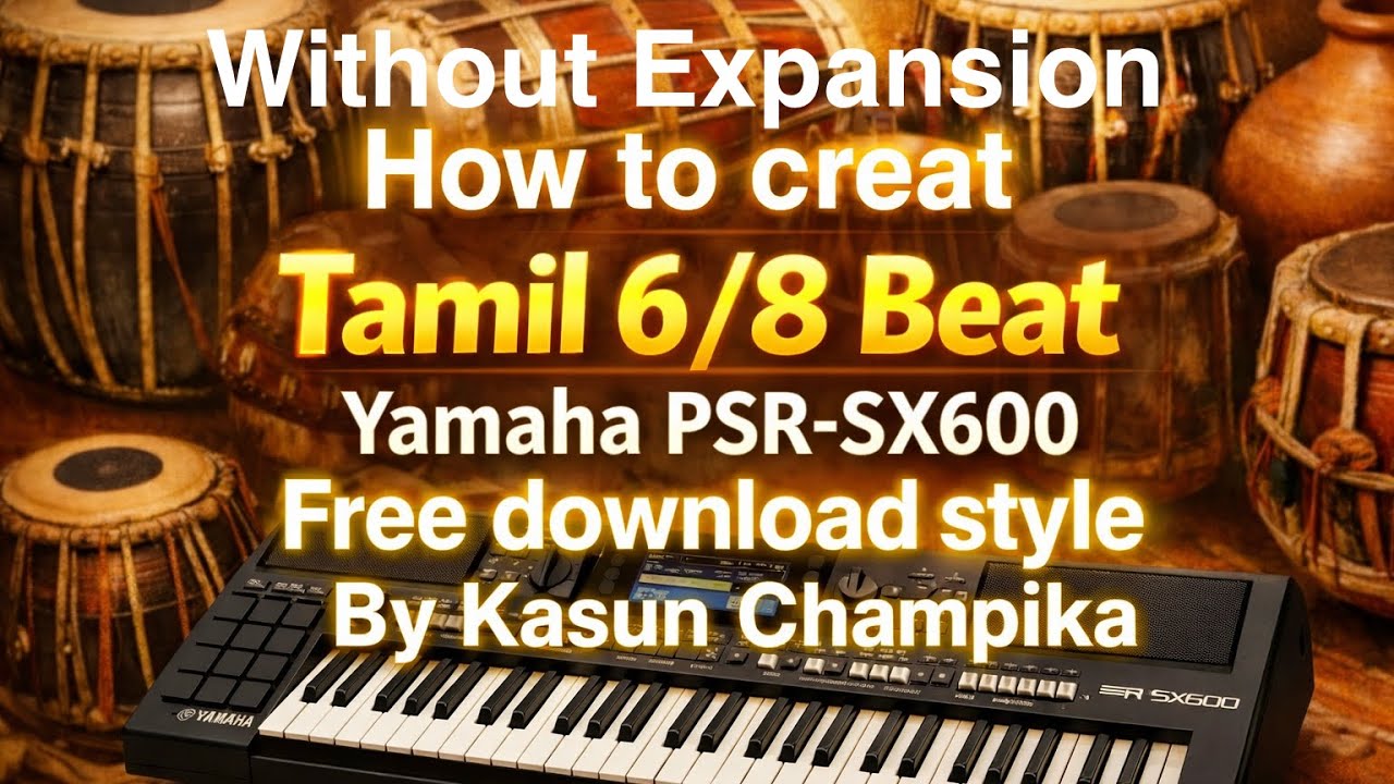 How to Create Tamil 6/8 Beat on Yamaha PSR-SX600 | Sinhala Tutorial | Free Download | Kasun Champika