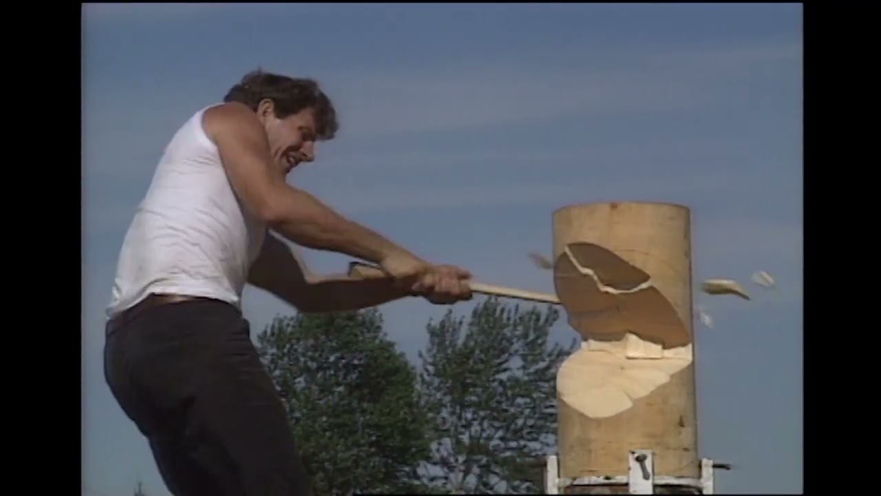 1990 STIHL TIMBERSPORTS® Albany Timber Carnival — Распиловка древесины, метание топоров и прыжки ...