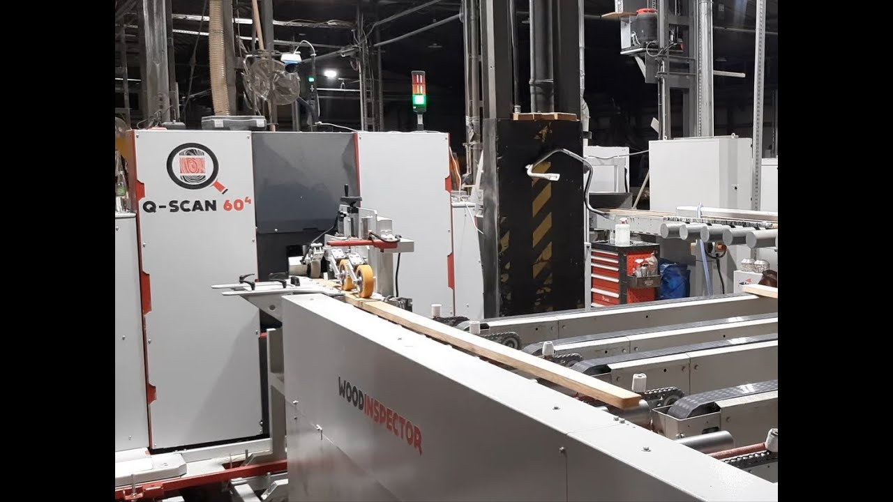 WOODINSPECTOR QSCAN AI SCANNER connected to WEINIG OPTICUT 450 QUANTUM for scanning not molded pine.