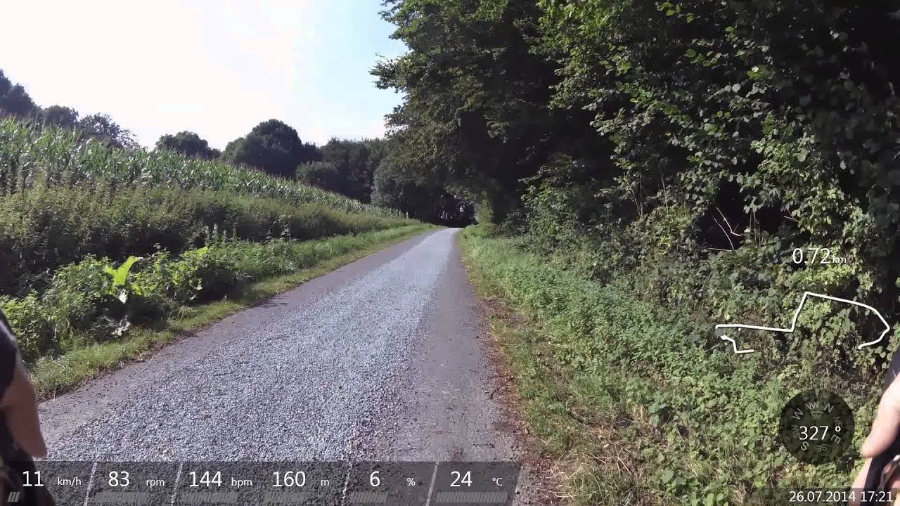 Münster: Rennrad - Longinusturm - Die drei 'hinteren' Aufstiege (Stevern) (Garmin Virb Elite)