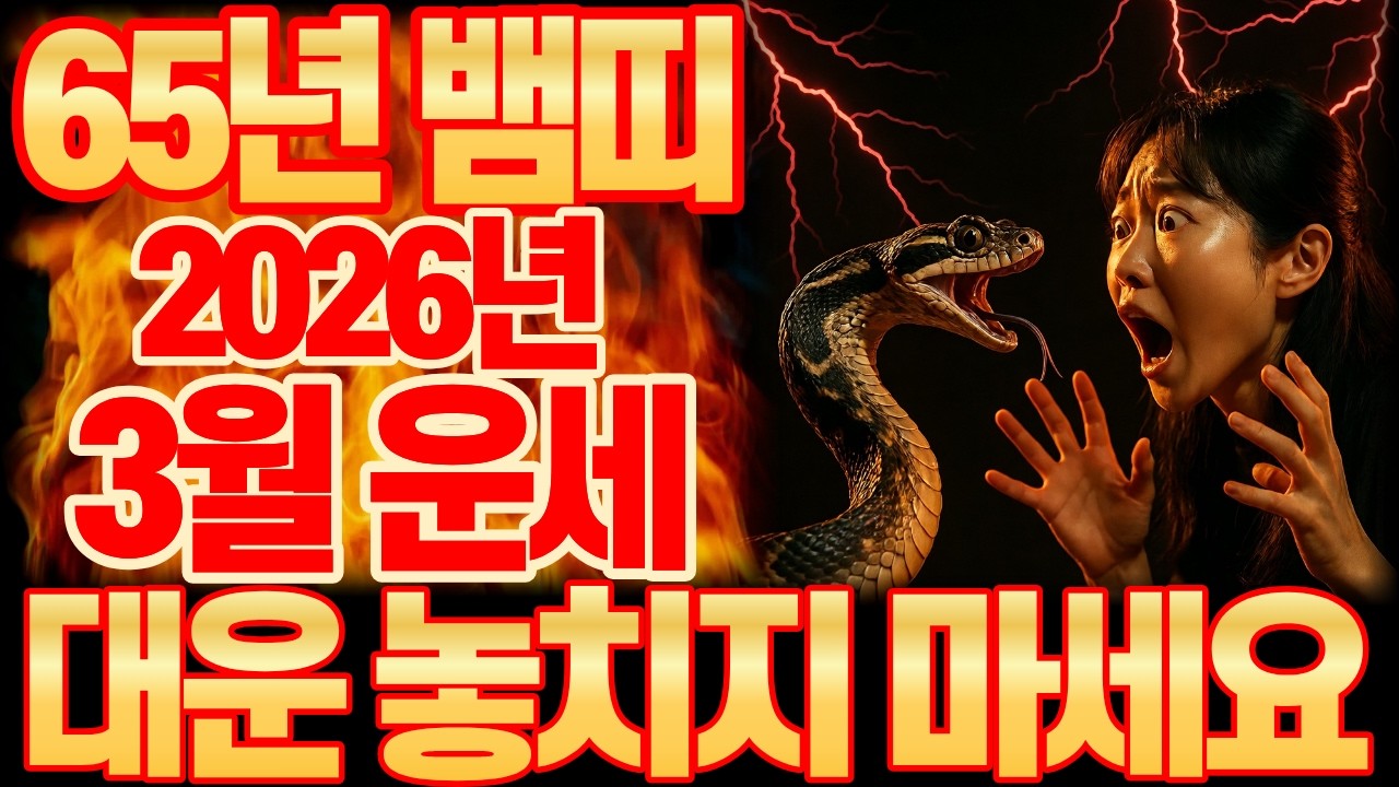2026년 3월, 1965년 을사생 뱀띠, 대박 운세 총정리｜3월 행운 번호 공개