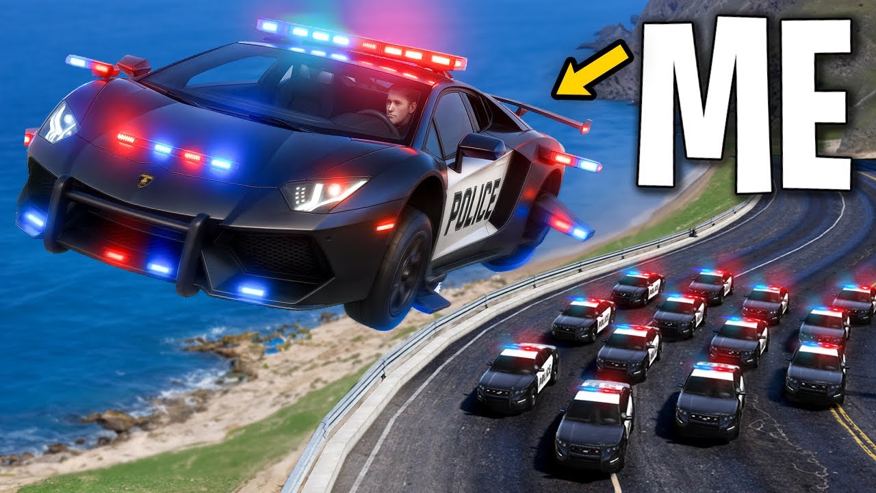 Trolling Cops with Flying Cop Car on GTA 5