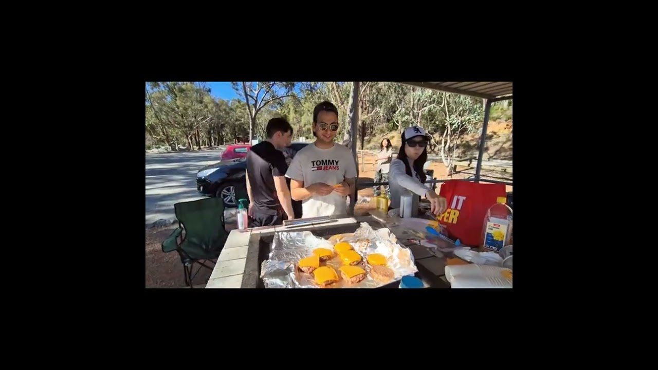 Making burger at Wungong Regional Park
