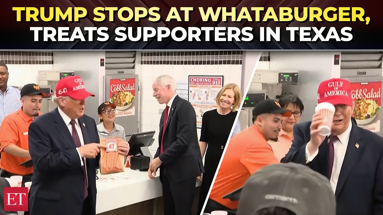 'Hamburgers for all...': Trump makes surprise Whataburger stop, buys meals for supporters