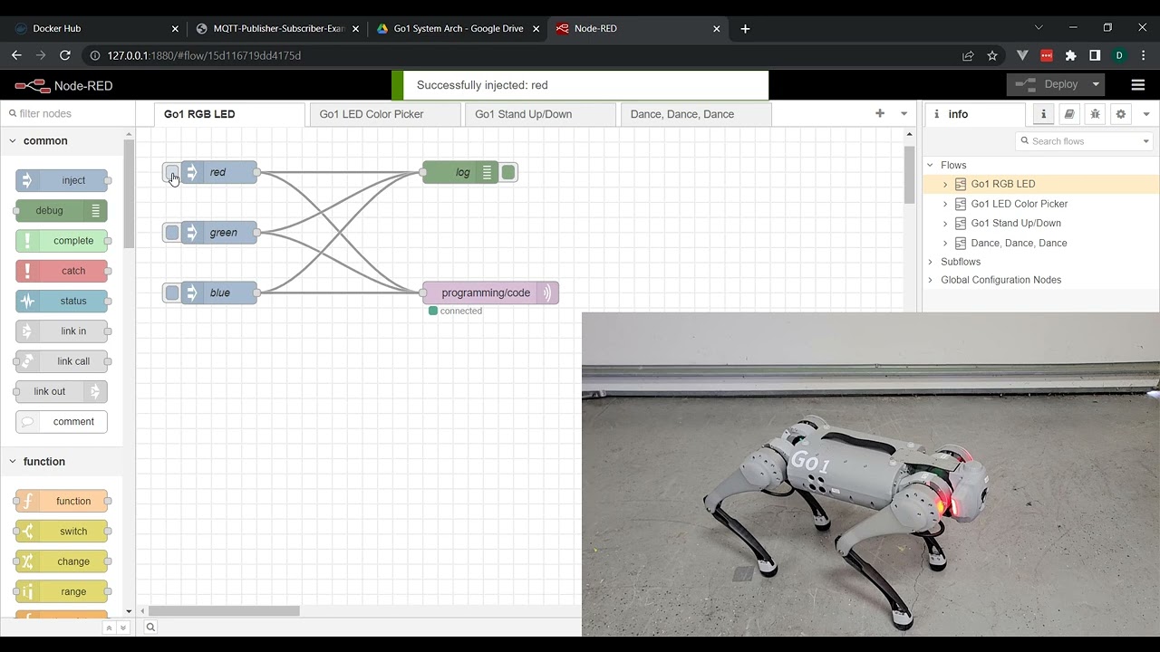 Unitree Go1 with Docker Image for MQTT with Node-RED