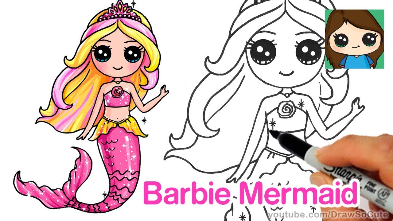 How to Draw Barbie Mermaid Chibi