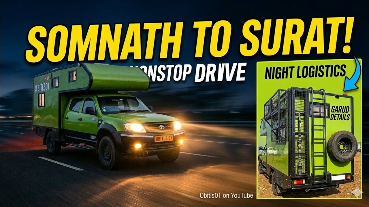 Driving Experience Tata Yodha Campervan| Full Night 🌃 Nonstop Drive| Somnath to Surat Nonstop drive
