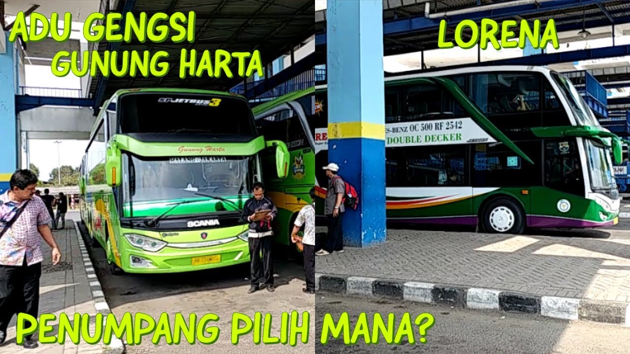 Adu Gengsi Gunung Harta Tronton dan Lorena Double Decker di Terminal Arjosari Malang