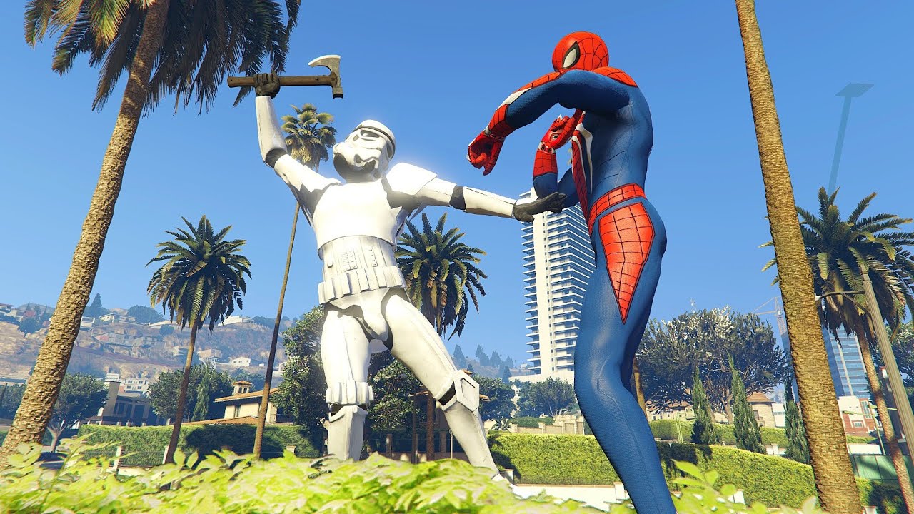 GTA 5 Spiderman VS Stormtrooper Ragdolls Compilation ep.4 (Funny Moments | Euphoria Physics)