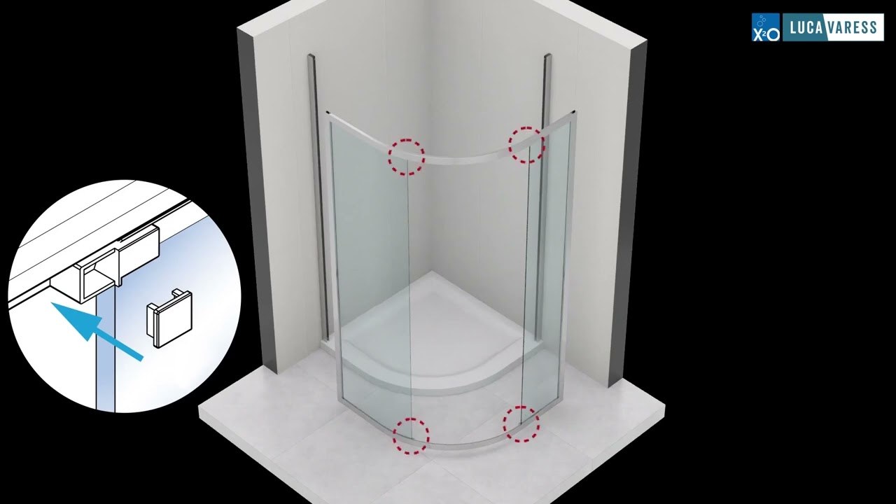 Luca Varess - Vidor - Cornershower with corner entry - Round - Single sliding door