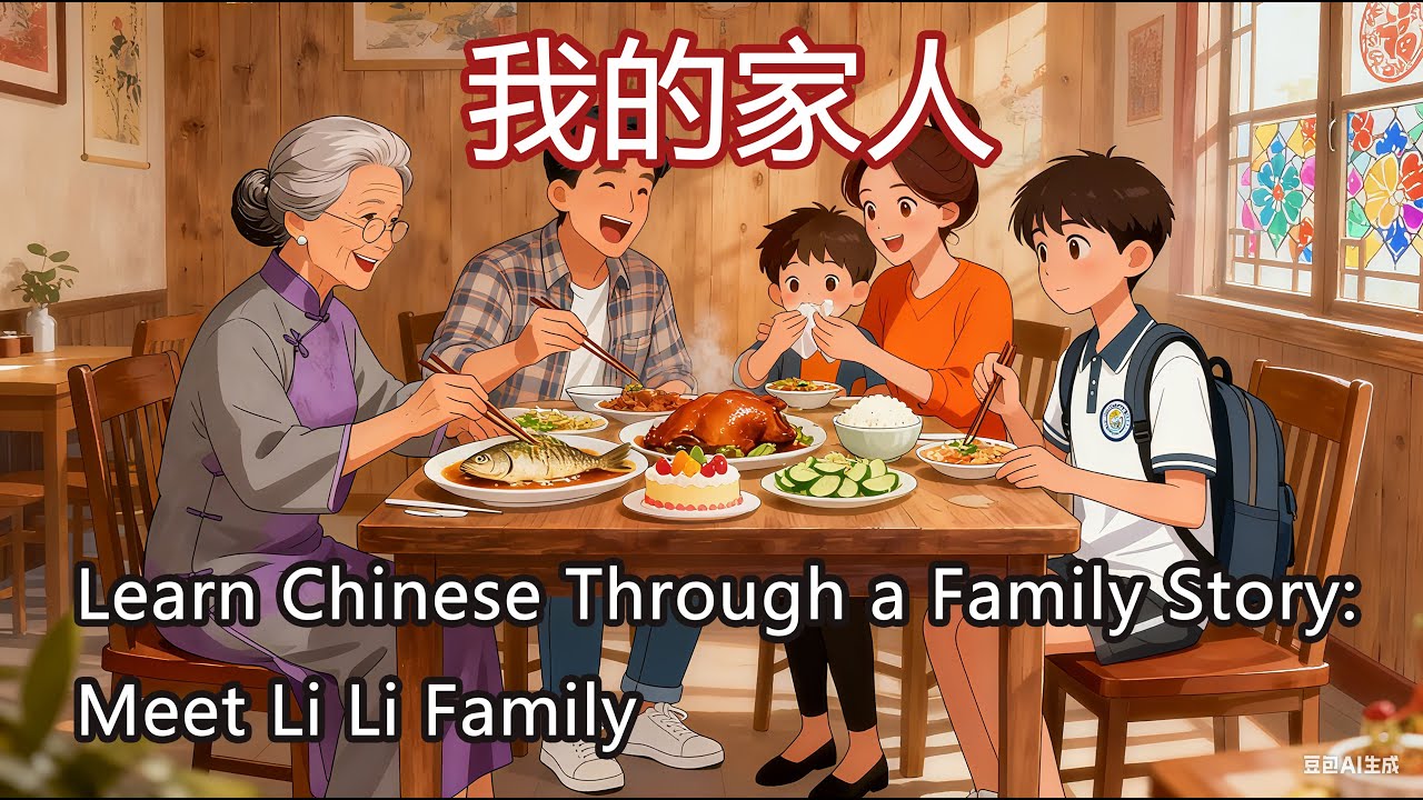 Learn Chinese Through a Family Story: Meet Li Li Family #learnchinese  #learnmandarin  #myfamily
