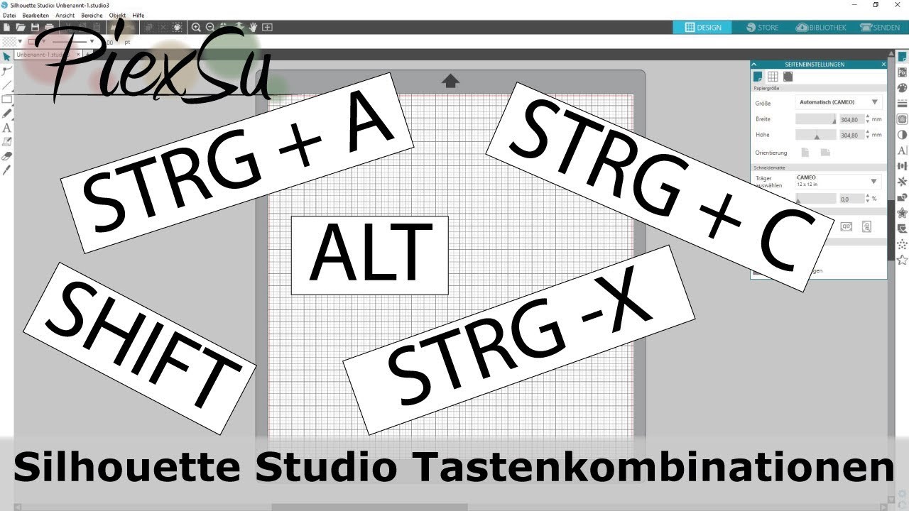 Plotteranleitung - Tastenkombinationen Silhouette Studio | PiexSu