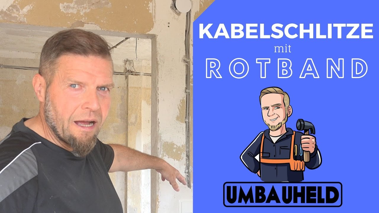 Kabelschlitze mit Rotband verputzen   Umbauheld