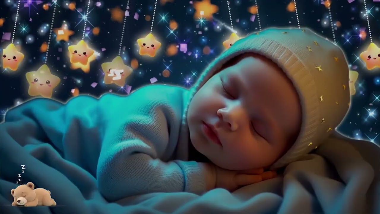 Soothing Baby Sleep Music 🌜 Mozart Brahms Lullaby 🎼 Calming Music for Nighttime Stillness
