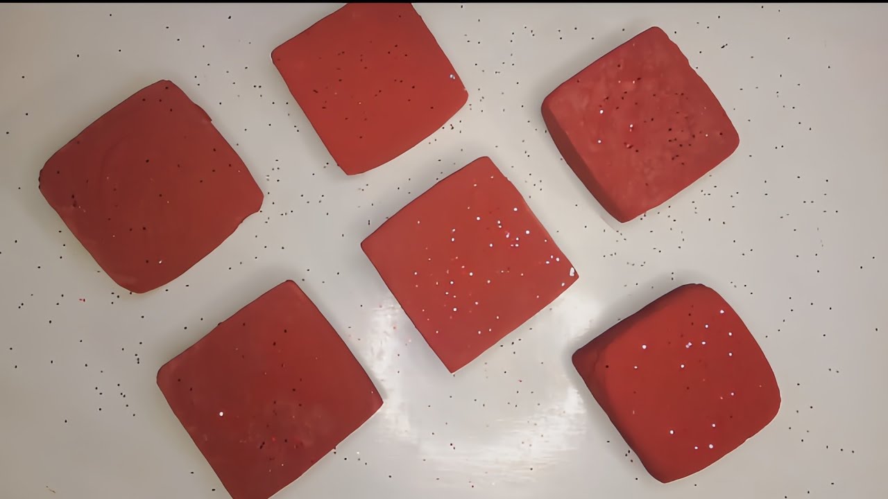 Crispy Red dyed block|oddly satisfying 