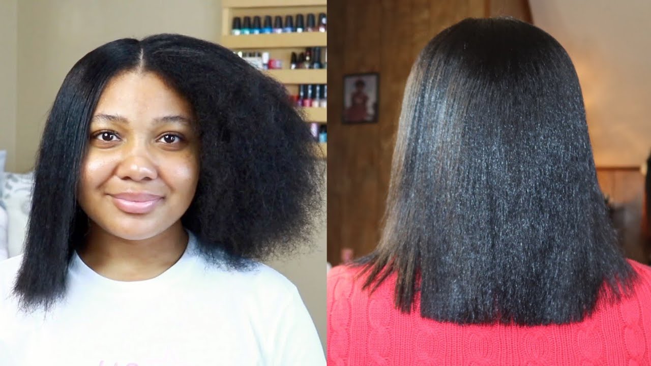 VLOGMAS 19:  Full Wash Day Routine → Straightening & Cutting My Natural Hair.