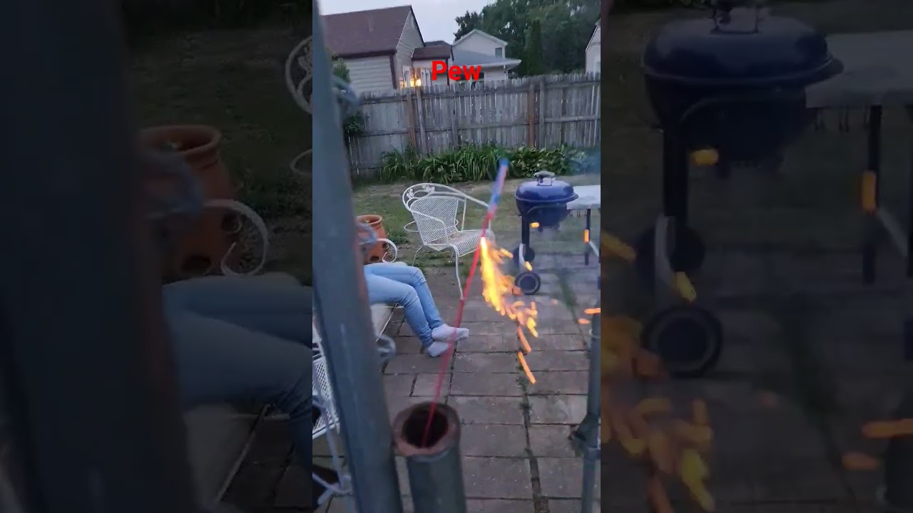 just shooting small cheap rockets #fireworks #bottlerockets #pyro