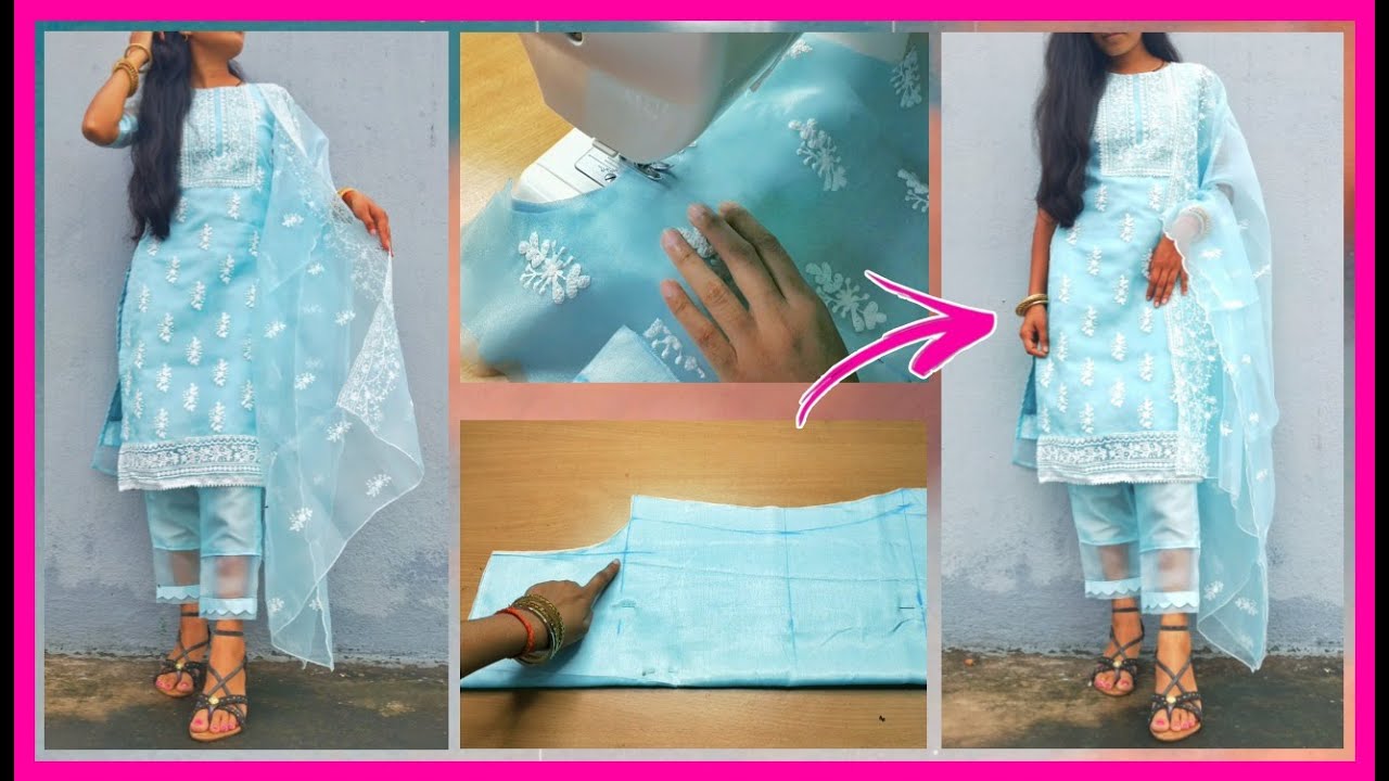 How to stitch organza suit material | Cutting and stitching | K-shine DIY #fashion #handmade #DIY
