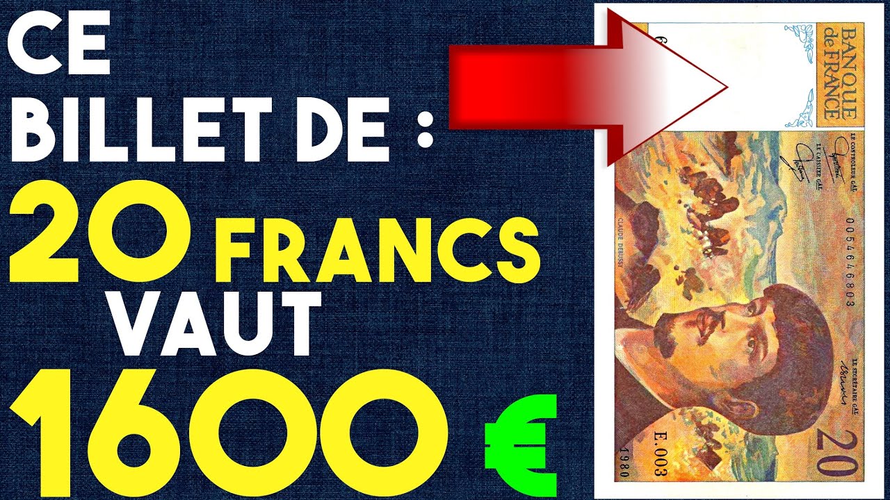 CE BILLET DE 20 FRANCS VAUT 1600 EUROS ! C'EST LE + CHER DES BILLETS de 20 francs
