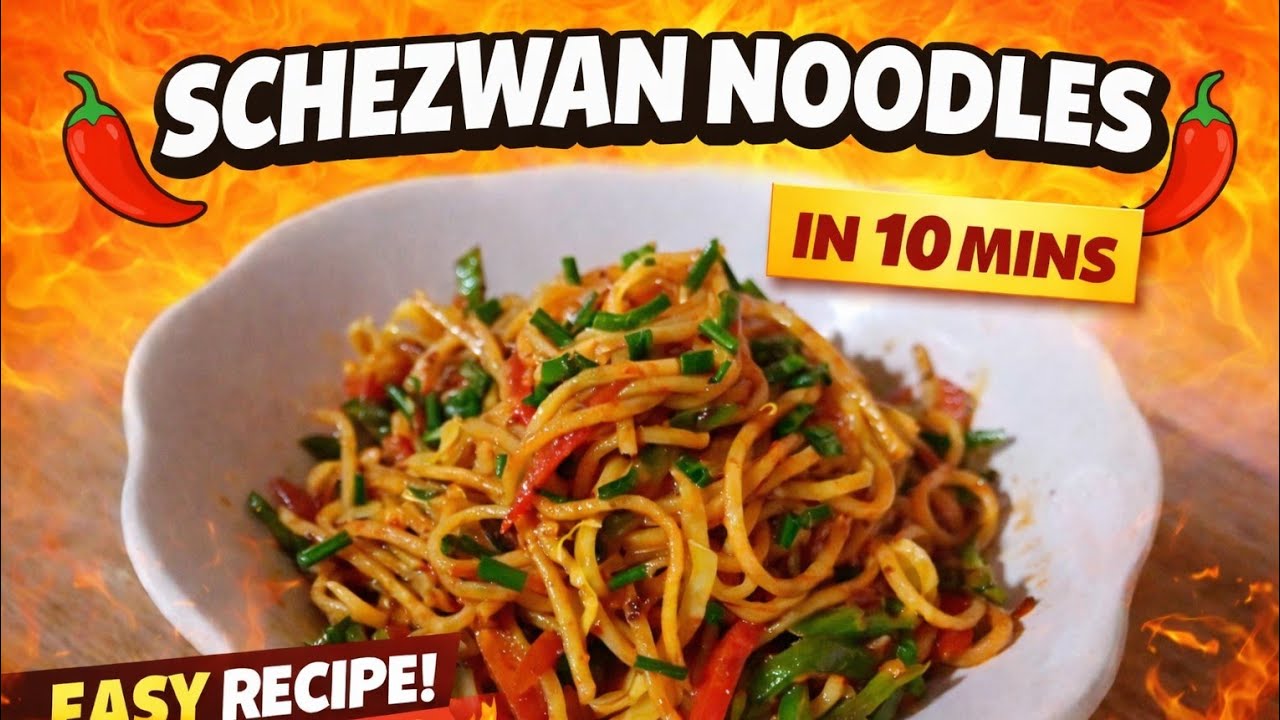 Veg Schezwan Noodles |Restaurant Style| Vegetable Cutting |वेज शेज़वान नूडल्स |🍜✨