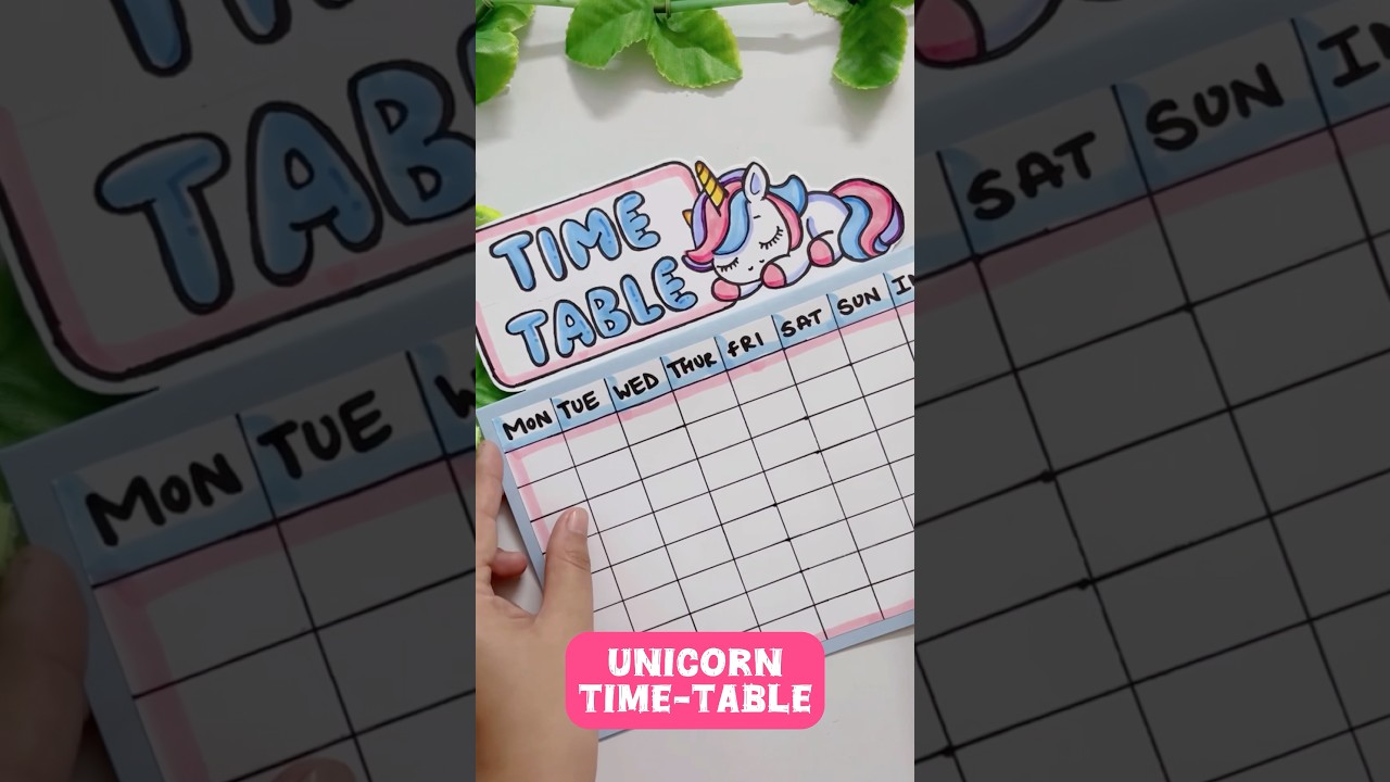 🦄EASIEST Unicorn Time-Table #stationary craft #shorts #viral #art #papercraft #craft @Ayushi25club