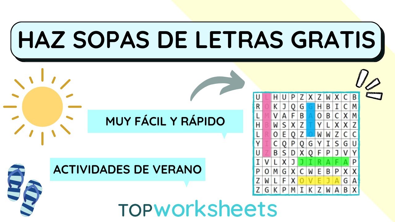 CREA una SOPA DE LETRAS en 2 MINUTOS | 3 maneras de CREAR este tipo de ACTIVIDADES para el VERANO
