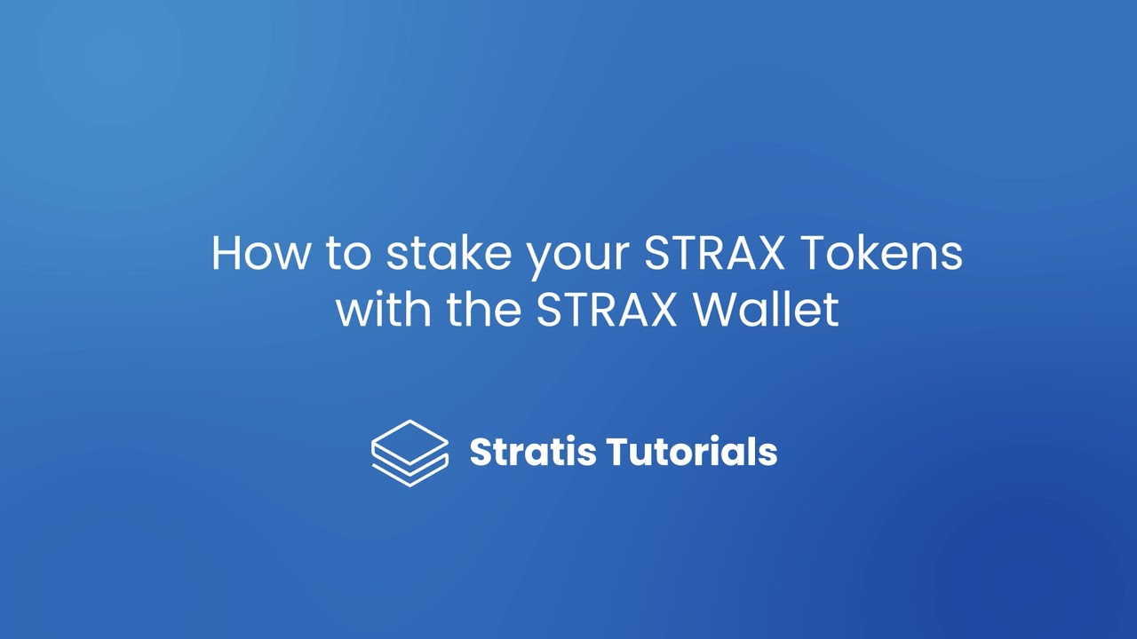 How to Stake Stratis Tutorial