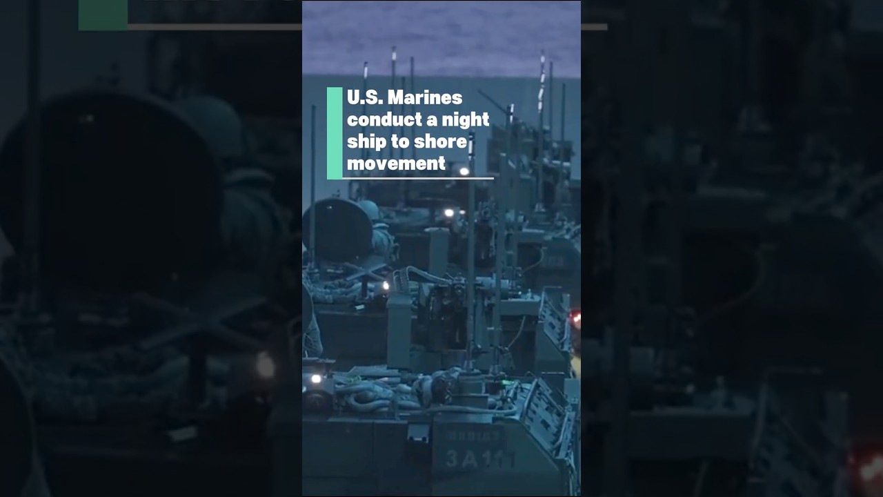 U.S. Marines conduct a night ship to shore movement