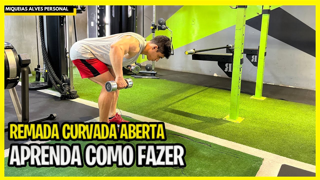 REMADA CURVADA COM HALTERES - PEGADA ABERTA (exercício para posterior de ombro)