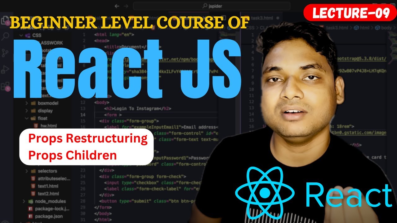 ReactJs Full Course || Lecture - 9||What Is Props Destructuring & Props Children By Maharufh In 2026