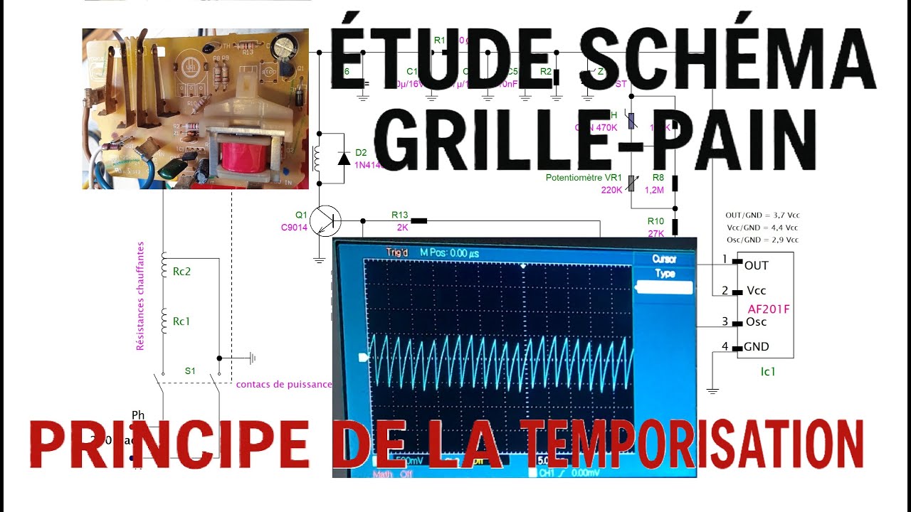 Étude d'un schéma d'une carte de commande de grille-pain: temporisation de chauffe avec l'A0201F