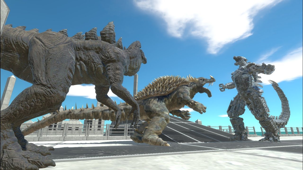 [Animal Revolt battle Simulator] Zilla and Anguirus VS Mechagodzilla