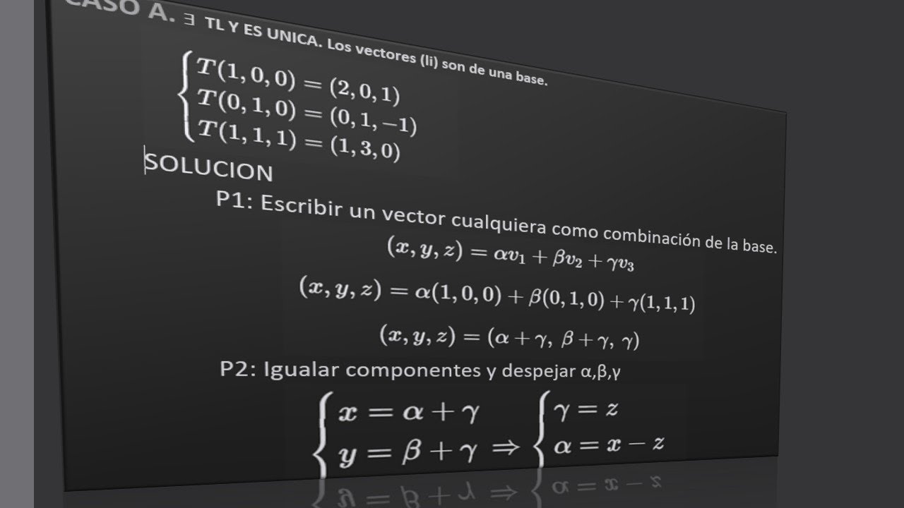 TEOREMA FUNDAMENTAL DE LAS TRANSFORMACIONESL LINEALES CASO A