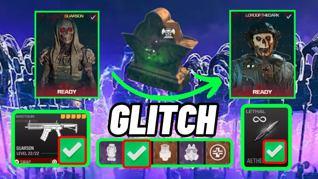 GLITCH para recibir LÁPIDA sin perder tu MOCHILA GRANDE, tus ARMAS, deja CUCHILLO del ÉTER equipado