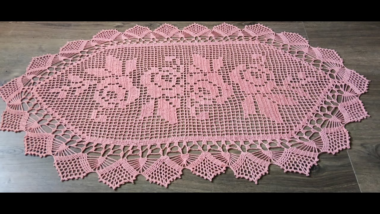 Bieżnik z r&oacute;żami -metoda filet-krok po kroku cz.3/5-crochet tablerunner