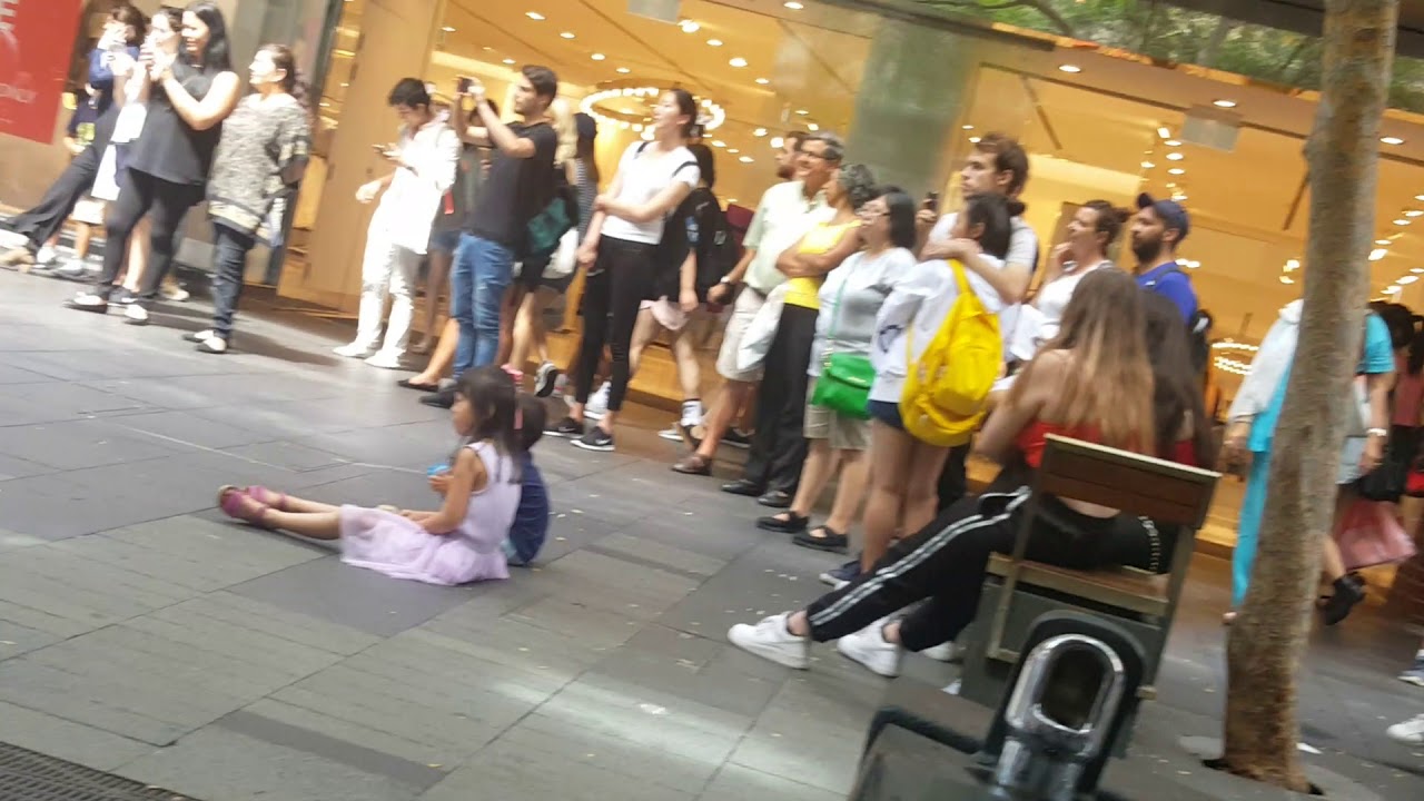 California love Dr Dre, Tupac cover by Dylan Billiondollars kid rapper on Pitt Street Mall