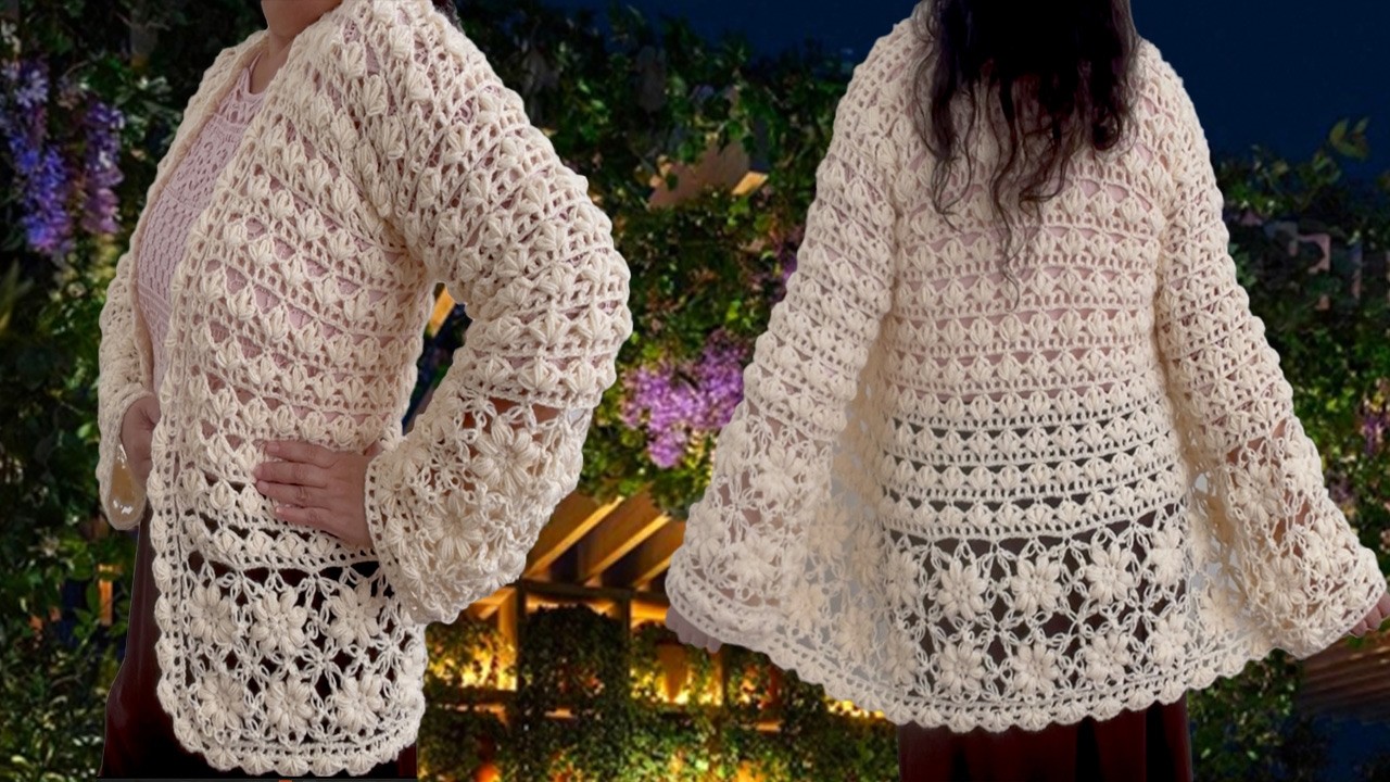 Como hacer una Chaqueta Blusa Suéter Tejido Fácil de Crochet