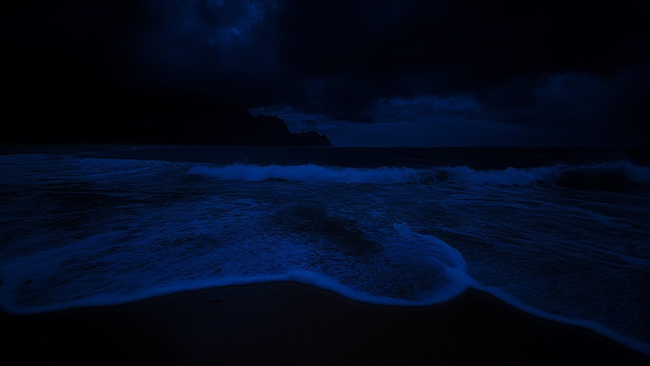 Deep Sleep with Ocean Waves at Night | Soft Dark Sea Sounds to Ease the Mind and Relieve Insomnia