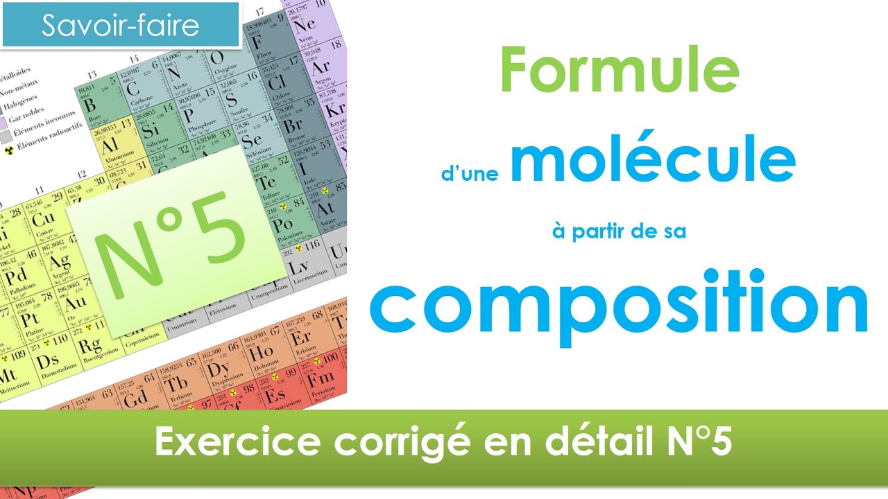 trouver la formule d'une molécule à partir de sa composition ex n°5 en 2' 🧪 Chimie