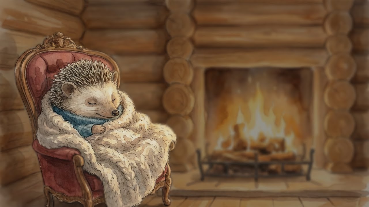 Relaxing Celtic Music 😴 Sleeping Hedgehog by the Fire | 2H . Meadowside Cottage