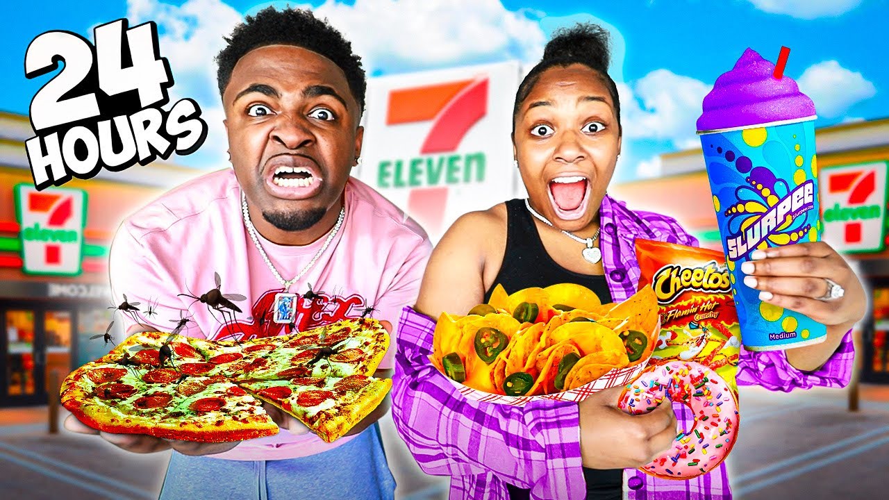 Eating ONLY 7-Eleven Food for 24 HOURS 🤮