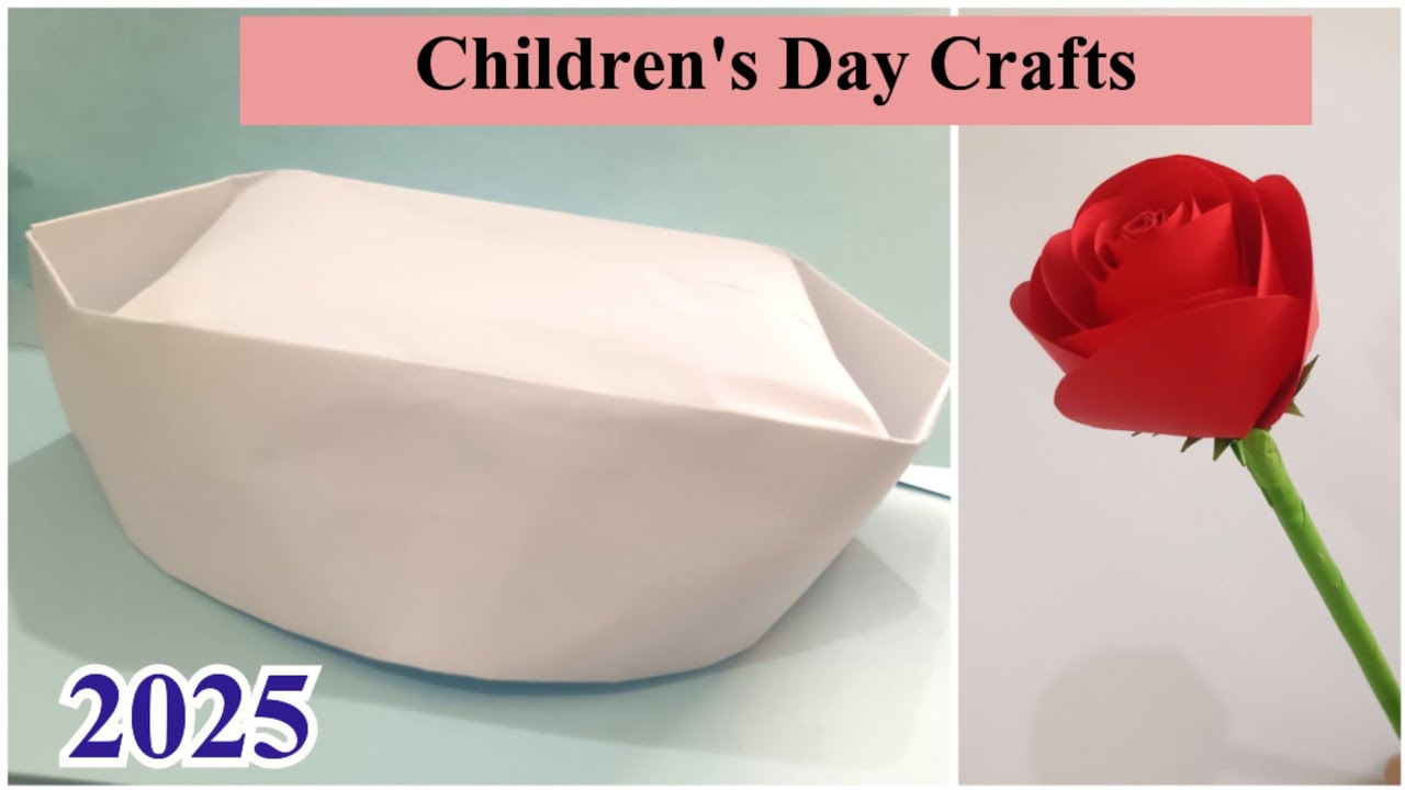 Children's day craft ideas 2025 | Nehru Cap making | Red Rose making