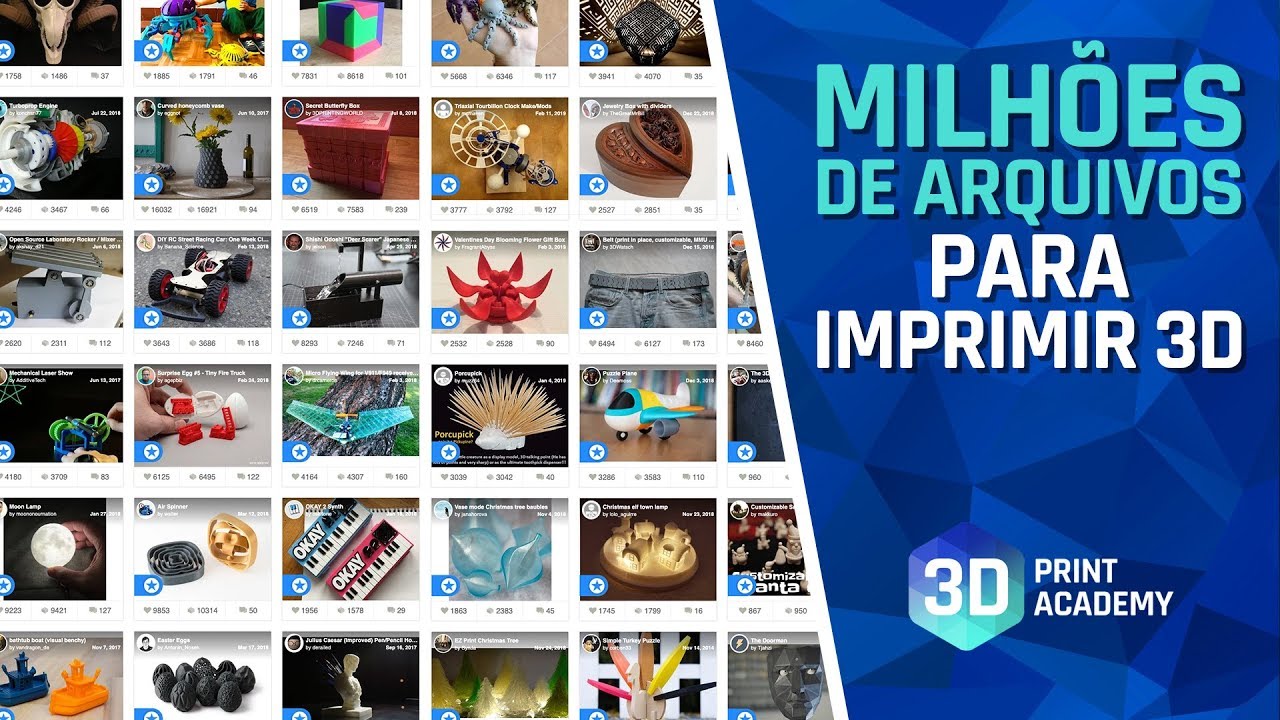 TOP 5 Sites para baixar modelos (stl) para imprimir em 3D (2019)