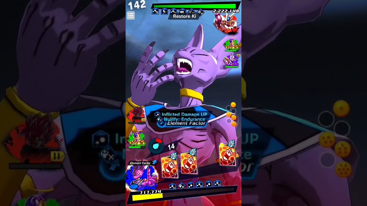 Beerus The Destroyer one shots LF Cooler Dragon Ball Legends PvP#dblegends #dbz #dbs #anime #shorts