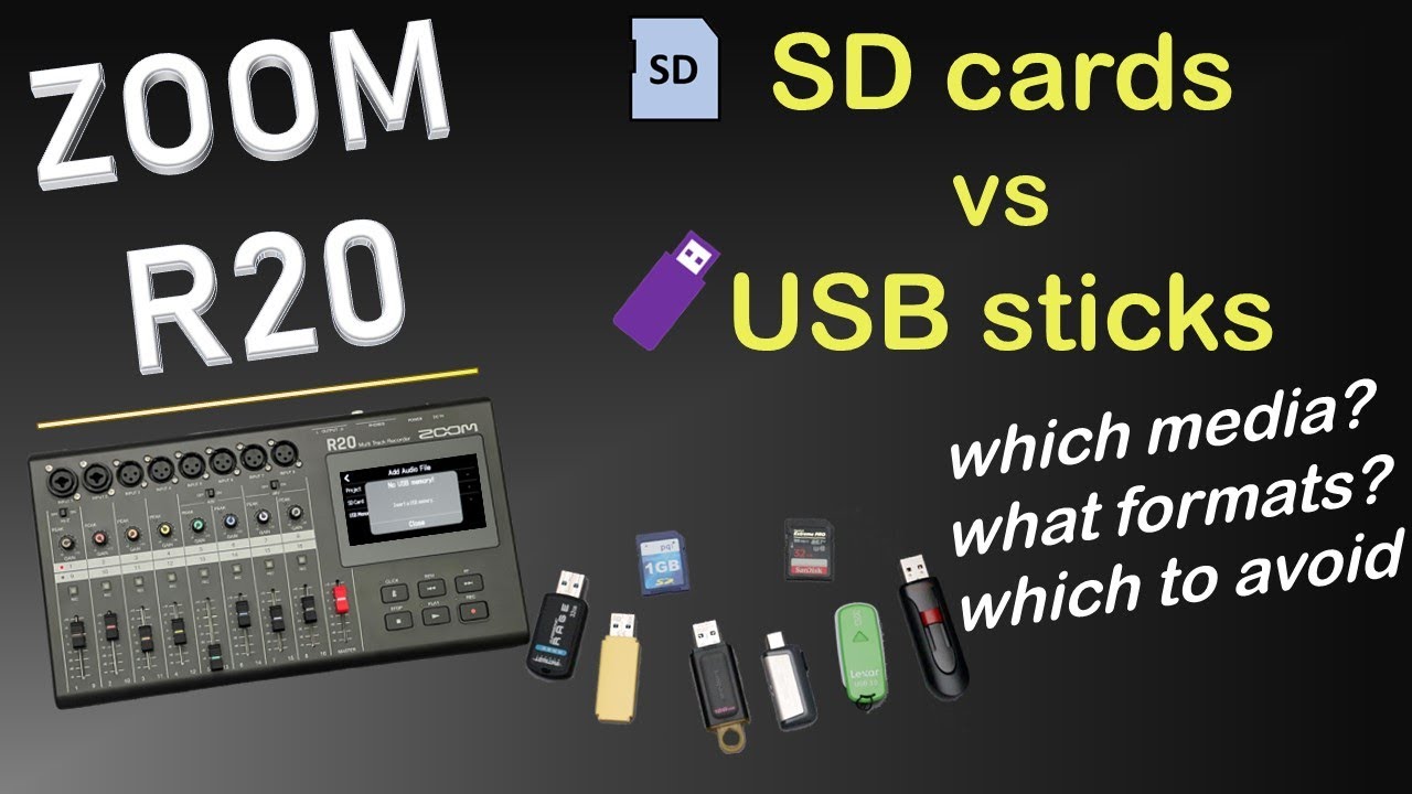 ZOOM R20 с SD-картами и флеш-накопителями — форматы, импорт, размер хранилища и носители, которых...