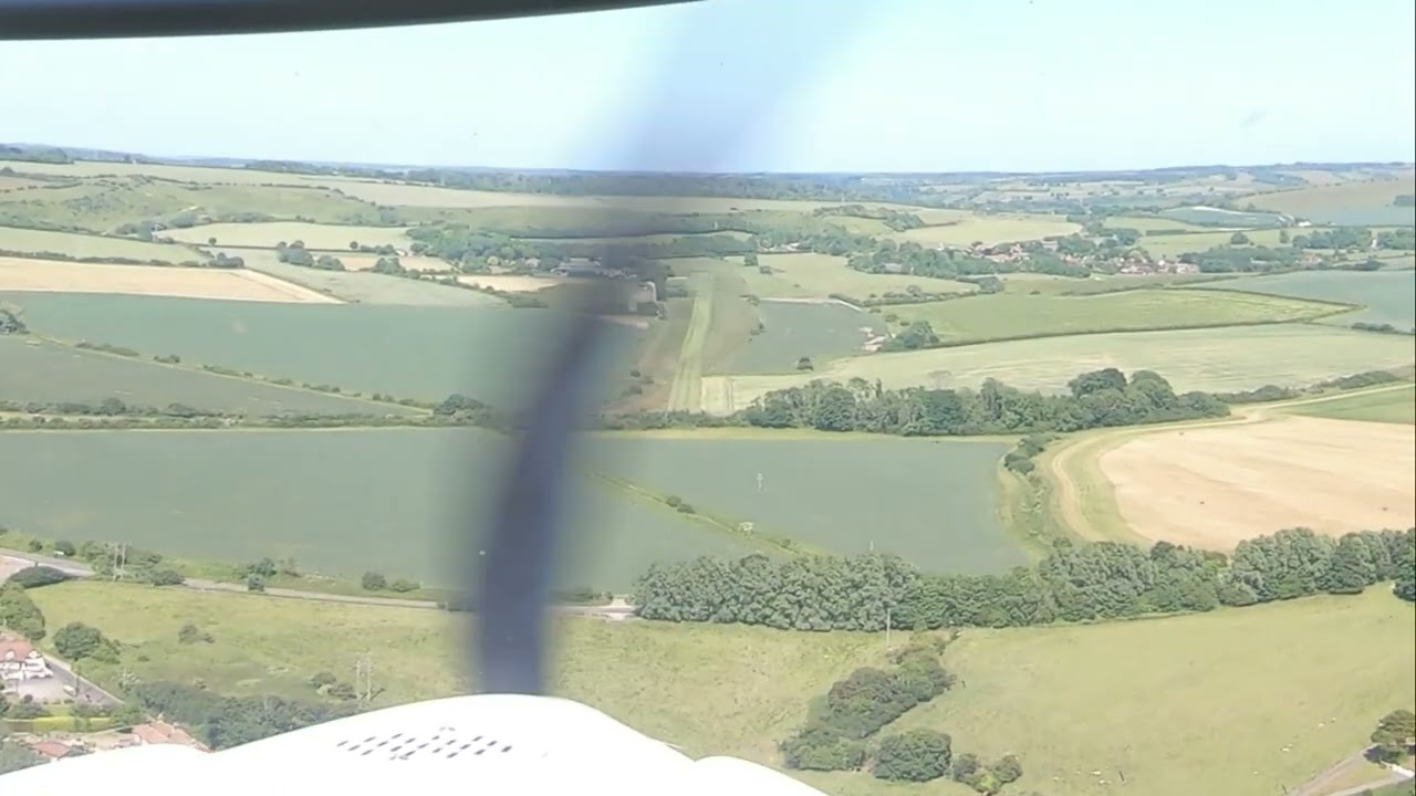 Approach and landing at Pent Farm Airfield in a C42 microlight