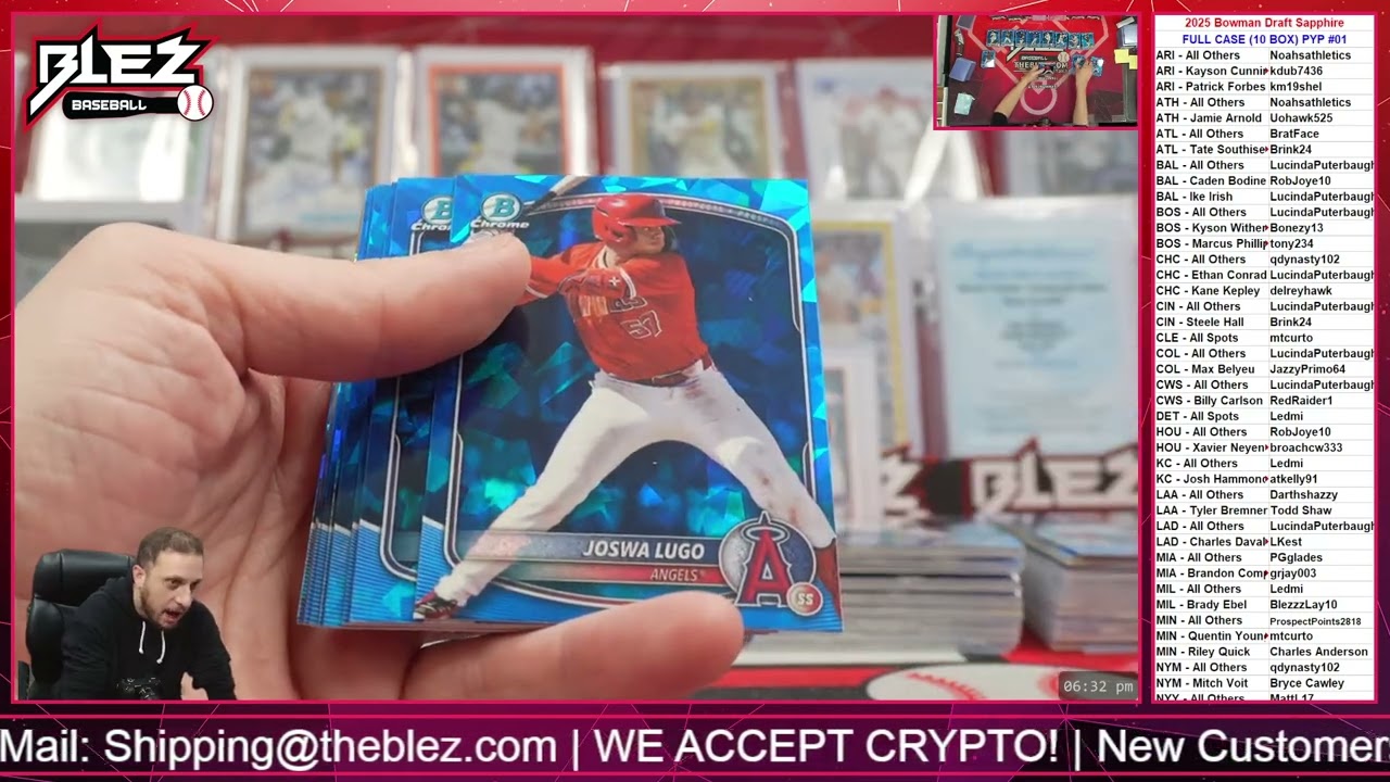 2025 Bowman Draft Sapphire FULL CASE BREAK Pick Your Player #01
